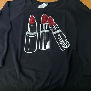 NWT Torrid sequin lipstick sweater, size 3
